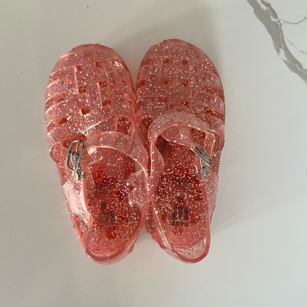 Size 8 Pink Sparkle Jelly Shoes Gap